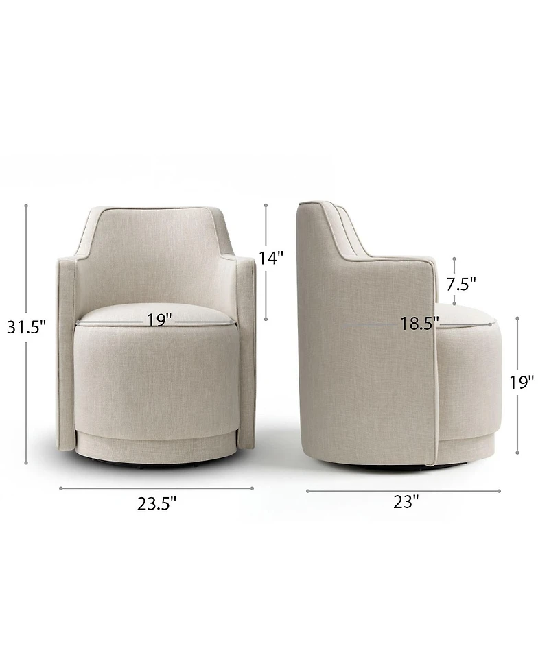 Maison Boucle Swivel Dining Armchair, Upholstered Barrel Accent Chair, 1 Pc