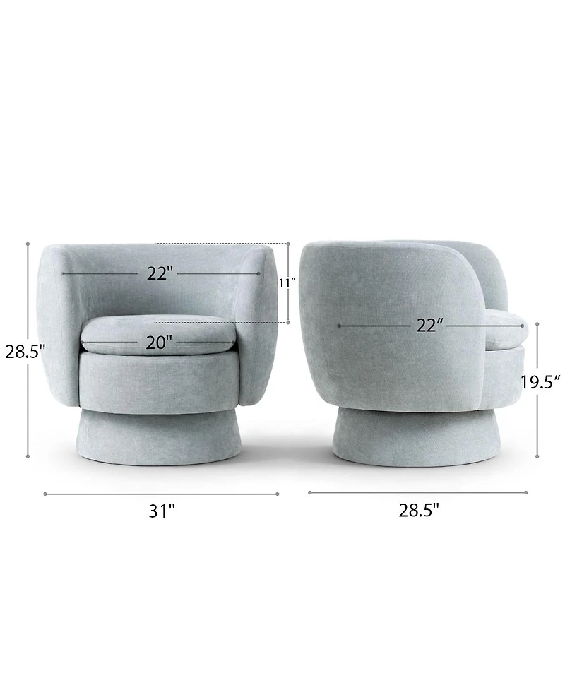 Maison Boucle 31 Wide Swivel Barrel Accent Chair, 360degree(s) Upholstered Armchair, 1 Pc