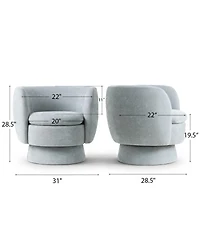 Maison Boucle 31 Wide Swivel Barrel Accent Chair, 360degree(s) Upholstered Armchair, 1 Pc