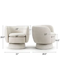 Maison Boucle 31 Wide Swivel Barrel Accent Chair, 360degree(s) Upholstered Armchair, 1 Pc