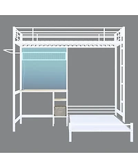 Streamdale Furniture L-Shaped Twin Bunk Bed w/ Desk, Storage