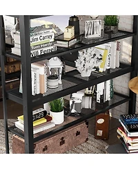 Streamdale Furniture Metal Queen Loft Bed w/ Storage, Desk, Rod