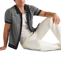 Nautica Men's Jacquard Classic-Fit Buttoned Polo Sweater