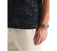 Nautica Men's Short-Sleeve Embroidery Camp Collar Shirt