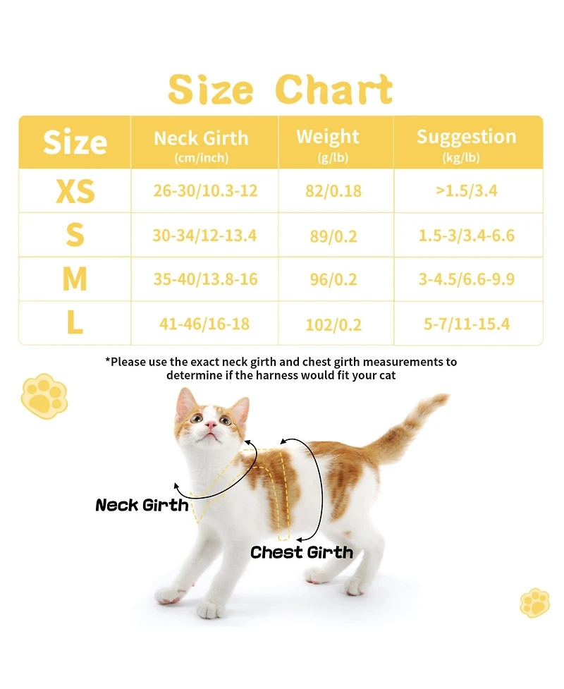 Aronkl Cat Harness Leash Set Escape Proof Adjustable Breathable Mesh Reflective Strips Flower Cute Walking