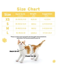 Aronkl Cat Harness Leash Set Escape Proof Adjustable Breathable Mesh Reflective Strips Flower Cute Walking