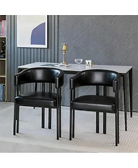Streamdale Furniture Faux Leather Barrel Dining Chairs(Set of 2)