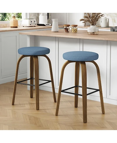 Streamdale Furniture Fabric Swivel Bar Stools Set of 2