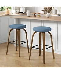 Streamdale Furniture Fabric Swivel Bar Stools Set of 2