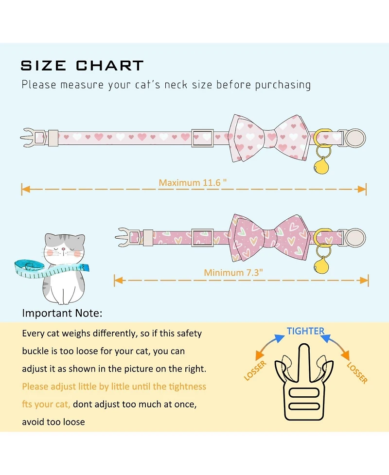 Aronkl 2 Pack Cat Collar Breakaway Bowtie Dinosaur Pattern Soft Cotton Adjustable