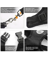 Aronkl Summer Cat Harness Leash Set Anti Escape Adjustable Soft Mesh Reflective Breathable Lightweight