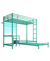 Streamdale Furniture L-Shaped Twin Bunk Bed w/ Desk, Storage
