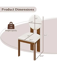 Gymax 4PCS Dining Chairs Upholstered Sherpa Fabric Kitchen Chairs w/ Rubber Wood Legs