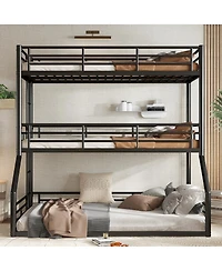 Streamdale Furniture Metal Triple Bunk Bed with Guardrails