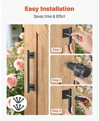 Sugift Barn Door Handle, 2Pcs 12.6" Rustic Steel Gate Handles for Outdoor Use