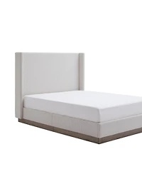 Streamdale Furniture King Cream Boucle Wingback Bed