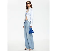 Lioness Women's Diamante Straight Cotton Jeans