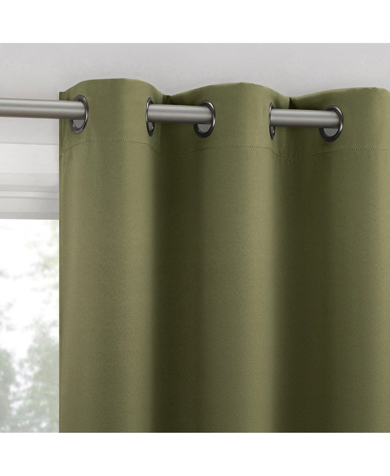 Sun Zero Sheridan Magnetic Closure Blackout Grommet Curtain Panel Pair