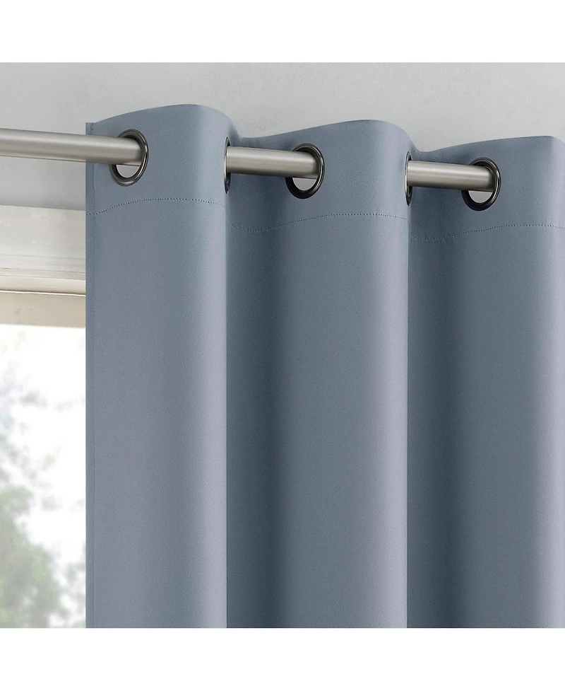 Sun Zero Sheridan Magnetic Closure Blackout Grommet Curtain Panel Pair