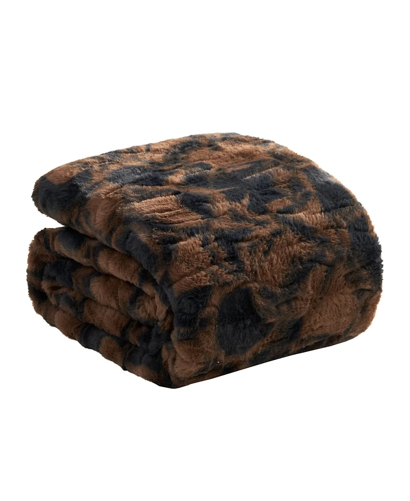Nine West Embossed Faux Fur Throw, 50"x70"
