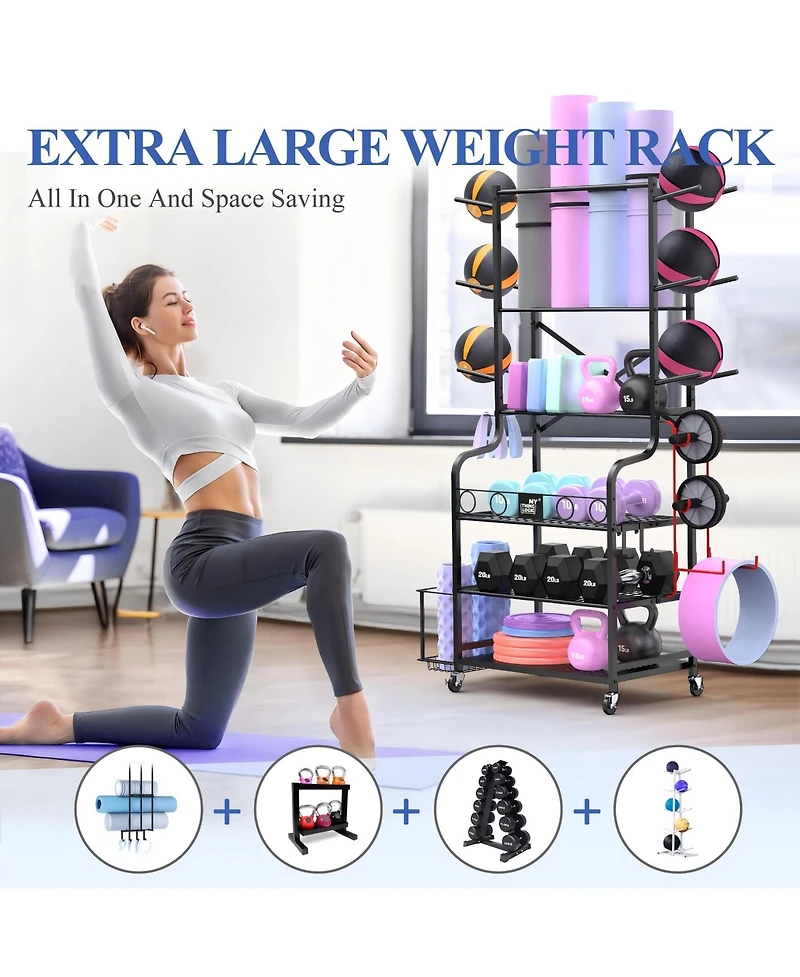 Mythinglogic Extra Large Home Gym Storage Rack