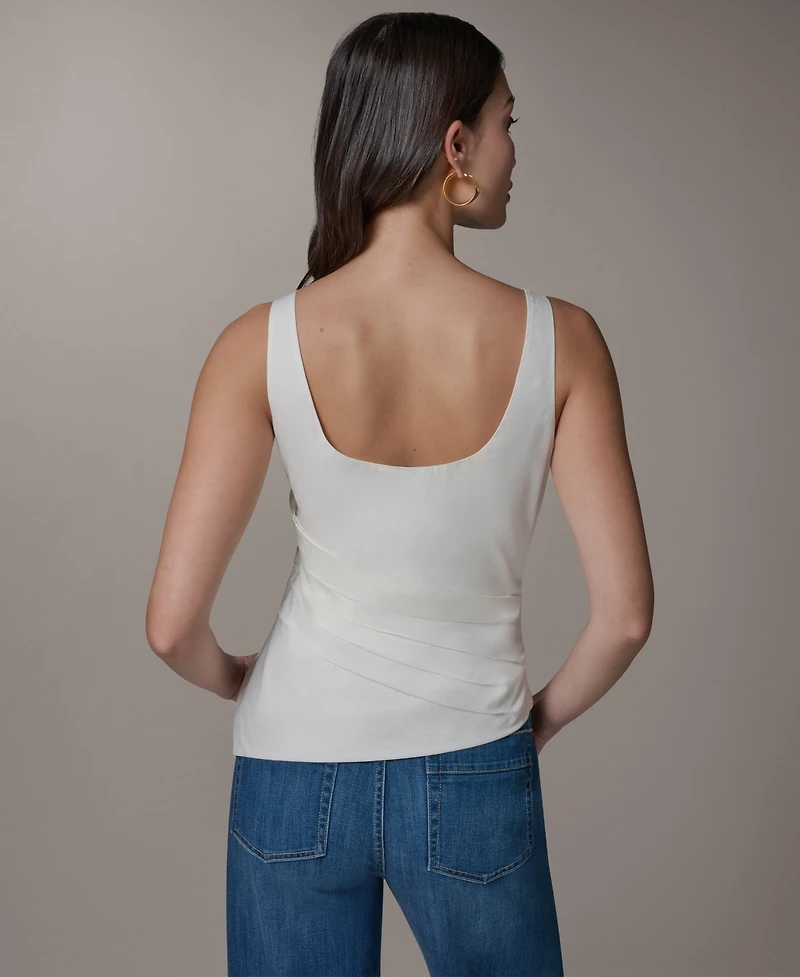 Donna Karan Weekend Women's Bias Asymmetric Neck Drape Blouse