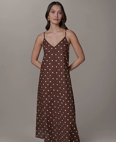 Donna Karan Weekend Women's Printed V-Neck Midi Dress
