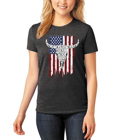 La Pop Art Women's Premium Blend Patriot Flag Word T-Shirt