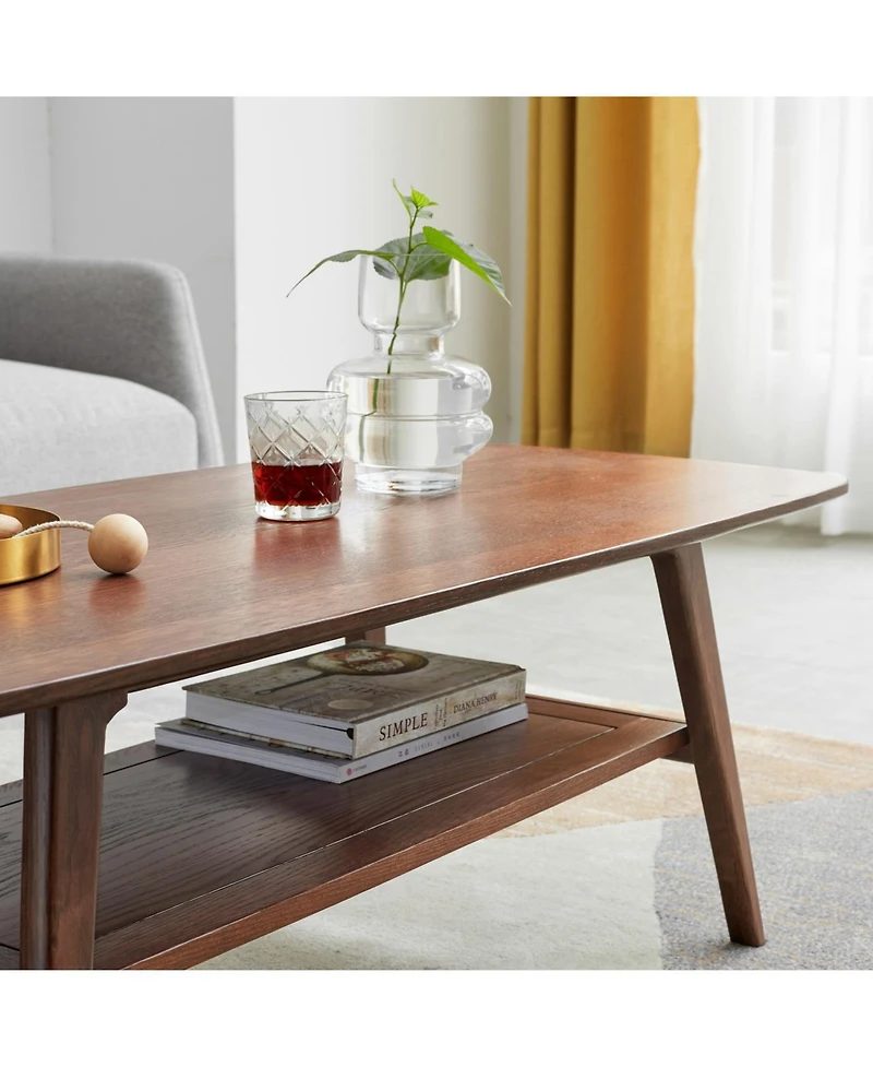 Streamdale Furniture Solid Oak Wood Center Table with Storage