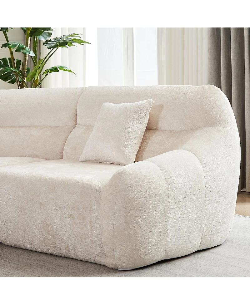 Streamdale Furniture Modern Luxury Curved Corner Sectional Sofa, Chenille Modular Cloud Sofa.