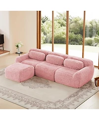 Streamdale Furniture L-shaped Plush Sofa with Throw Pillows
