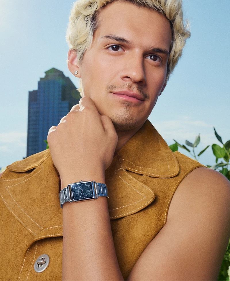 Coach Unisex Elliot Silver Tone Stainless Steel Bracelet Watch, 32x26mm