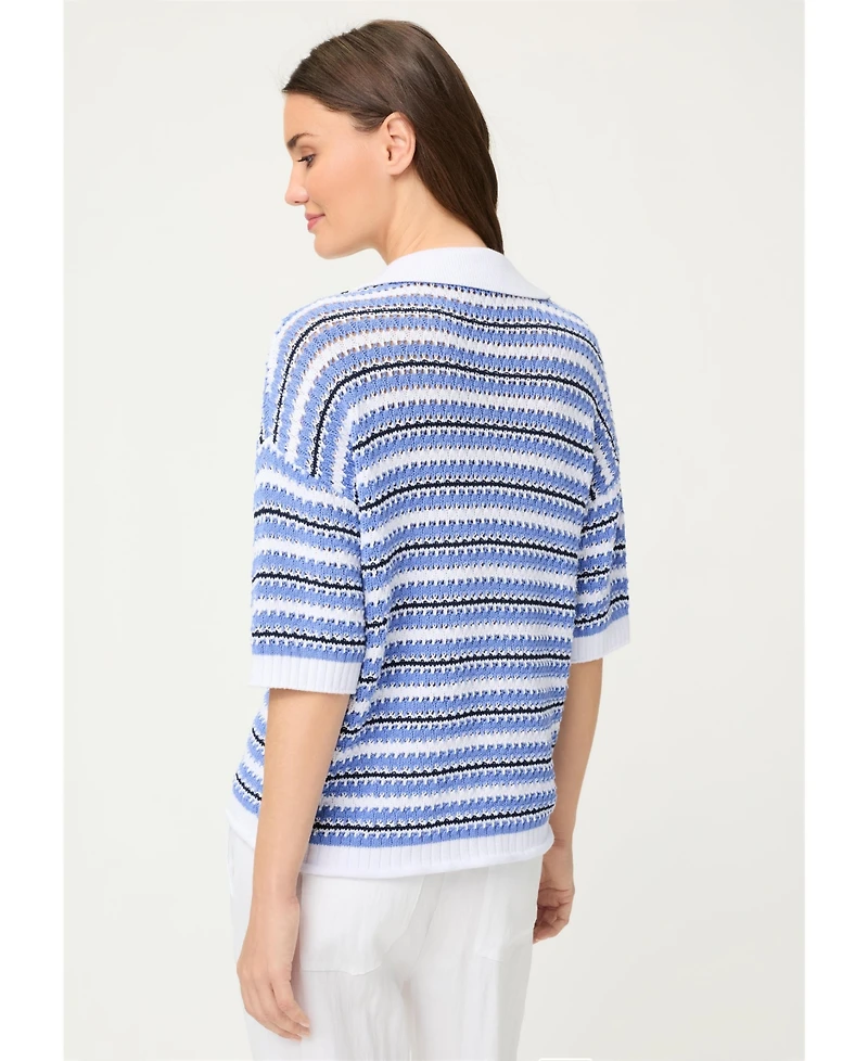 Olsen Women's Stripe Polo Sweater