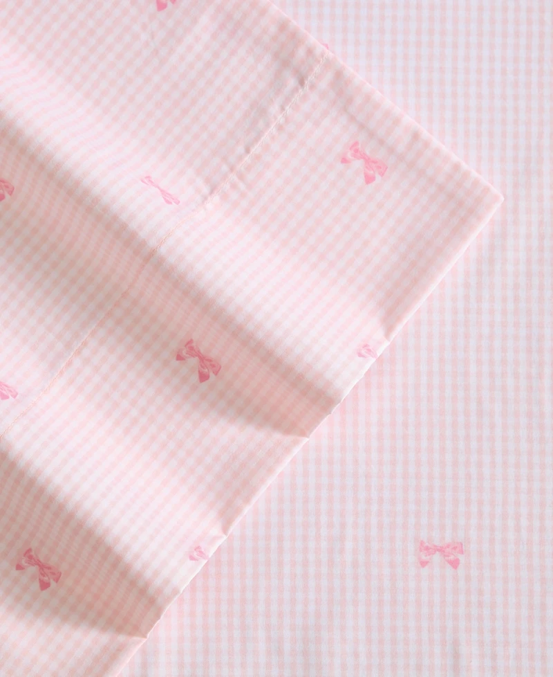 Laura Ashley Tiny Bows Microfiber -Pc. Sheet Set