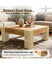 Streamdale Furniture Solid Wood Coffee Table - Nordic/Japanese Wabi-Sabi Style