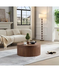 Streamdale Furniture Modern Round Coffee Table with Storage Accent Tea Table