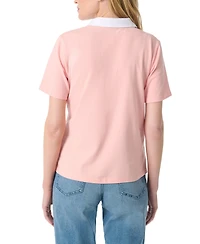 Gloria Vanderbilt Women's Point Collar Short-Sleeve Polo T-Shirt