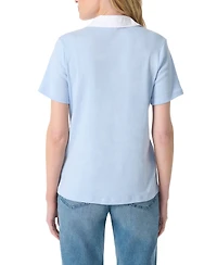 Gloria Vanderbilt Women's Point-Collar Short-Sleeve Polo Top
