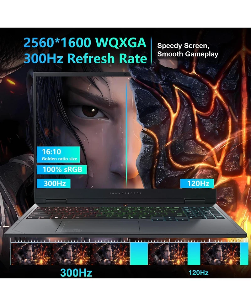 Thunderobot Radiant R16 16" Traditional Laptop Intel Core i9 32GB Ram Nvidia GeForce Rtx 5080 1TB Ssd Storage Windows 11 Home 300Hz