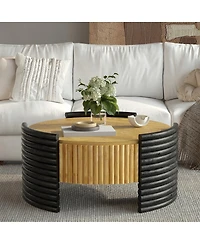 Streamdale Furniture Modern Striped Coffee Table with Flip Top Storage
