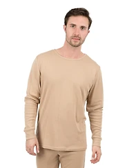 Leveret Men's Matching Family Two Piece Cotton Long Sleeve Shirt and Pants Solid Color Pajamas