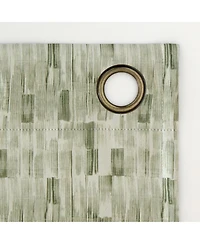 Sun Zero Vernon Monochrome Brushstrokes Magnetic Closure Blackout Grommet Curtain Panel Pair