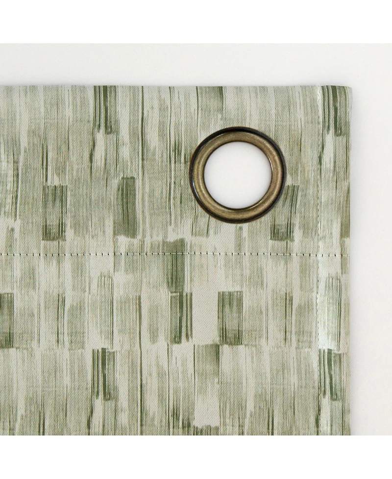 Sun Zero Vernon Monochrome Brushstrokes Magnetic Closure Blackout Grommet Curtain Panel Pair