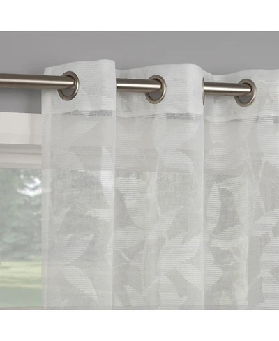 No. 918 Nadia Textured Botanical Semi-Sheer Grommet Curtain Panel