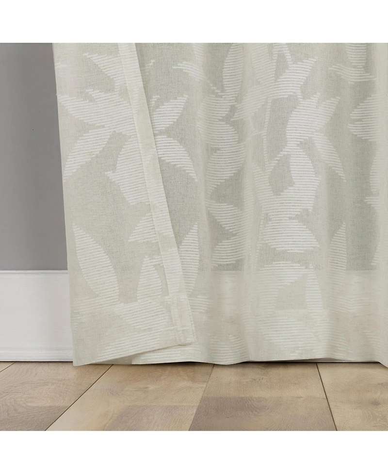 No. 918 Nadia Textured Botanical Semi-Sheer Grommet Curtain Panel