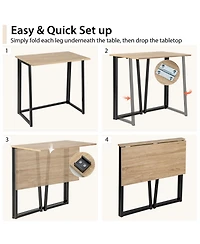 Sugift Space-saving Folding Computer Desk for Home Office
