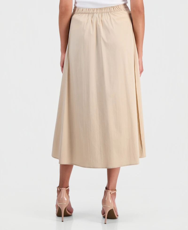 Anne Klein Women's Pull-On Paneled A-Line Midi Skirt