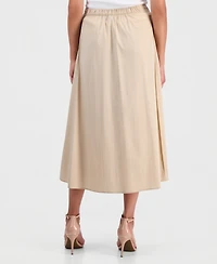Anne Klein Women's Pull-On Paneled A-Line Midi Skirt