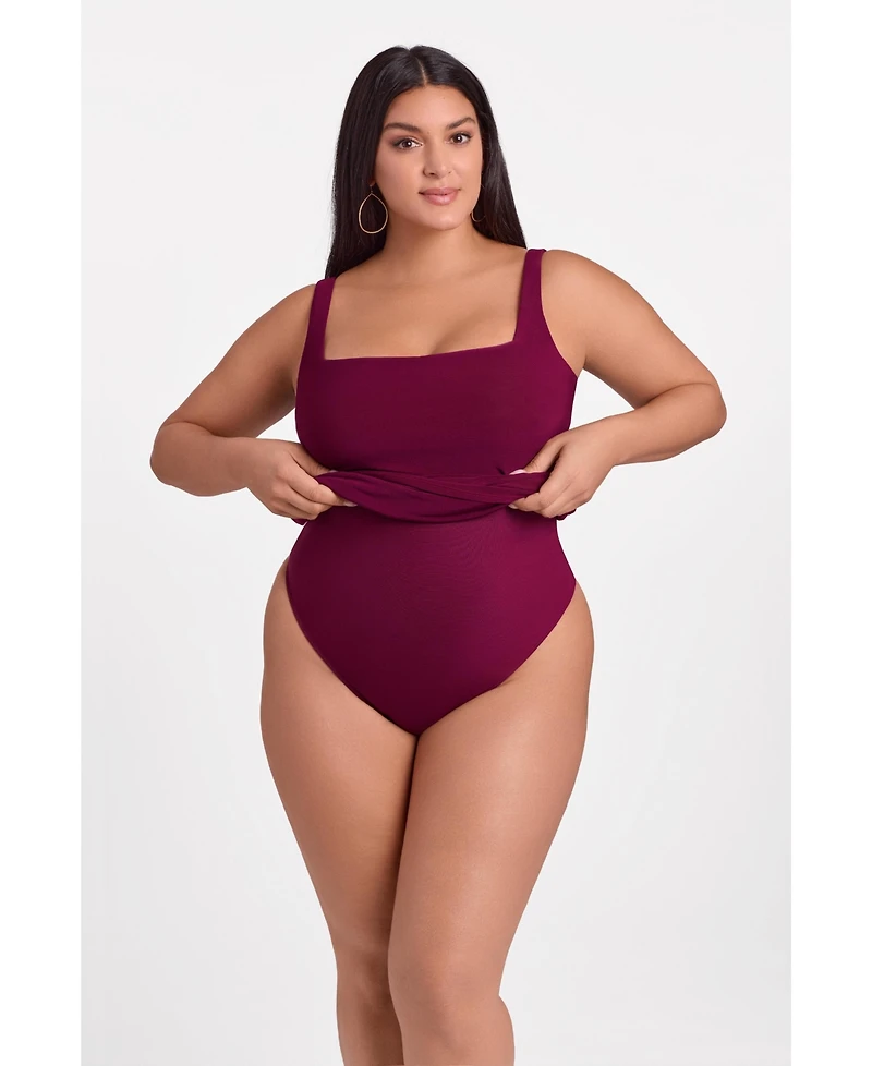 S3 Apparel Women's Shirred Waist Square Neck Sculpting Tank Mini Dress