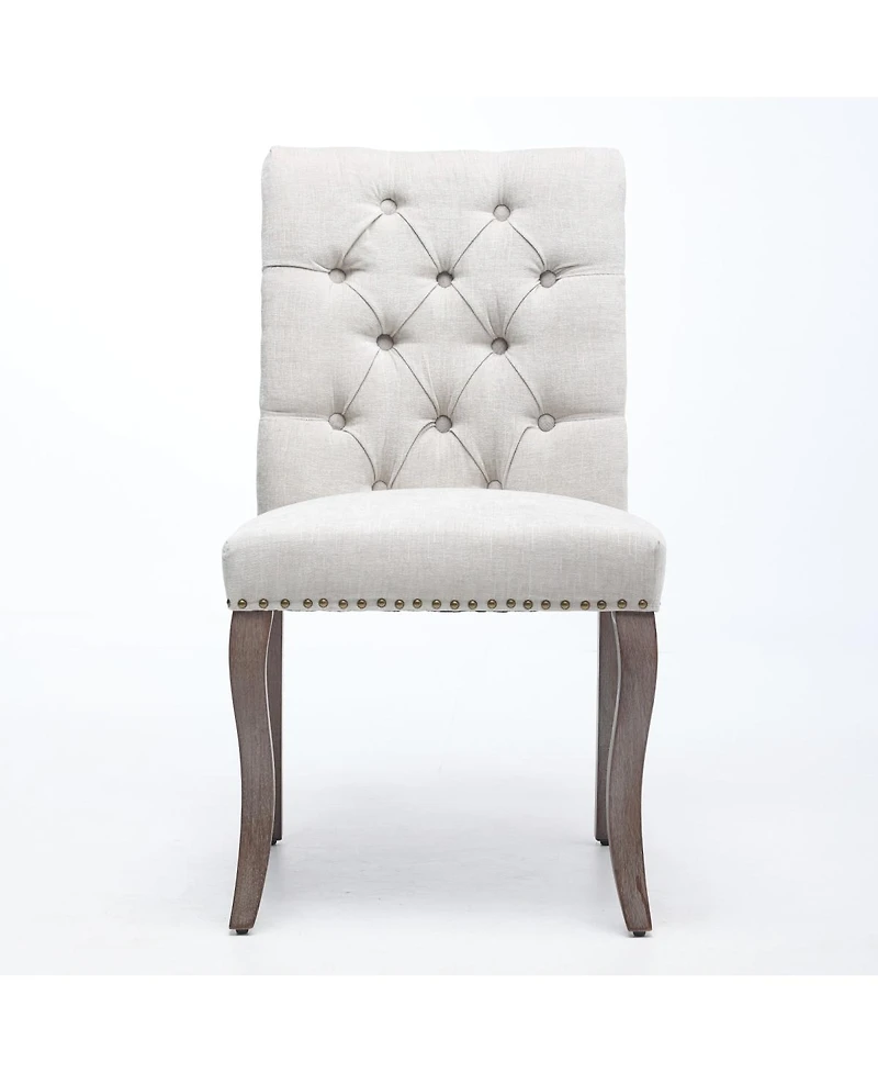 Streamdale Furniture Chenille Tufted Dining Chairs (Set of 2)